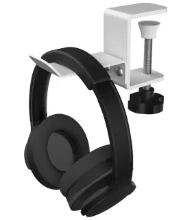 Держатель для наушников на струбцине / крючок для сумки или рюкзака на стол, цвет белый VR-101W