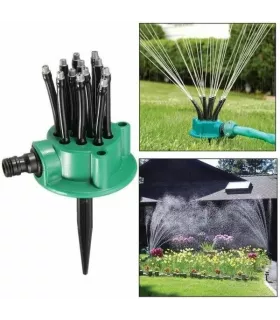 Насадка для полива мультифункциональная, ороситель газона огорода Multtifunctional sprinkler, 12 рассеивателей на шланг, поливальная система