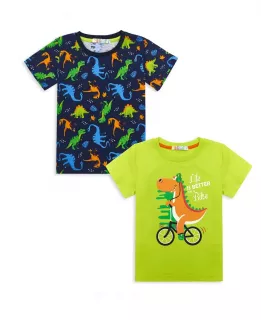 Футболка Me & We, комплект из 2 шт., размер 92, синий, зеленый