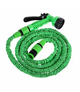Шланг садовый саморастягивающийся для полива с распылителем, 22,5 м, салатовый