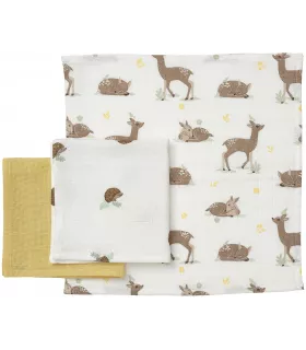 Набор полотенец ИКЕА ТРОЛЛДОМ, 30x30см, анималистический орнамент/разноцветный