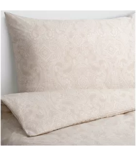 Комплект постельного белья ИКЕА ЙЭТТЕВАЛЛМО, 1.5-спальное, бежевый/белый